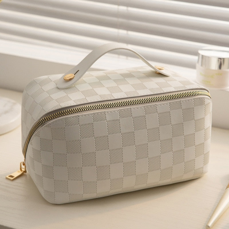 Boho Luxury Checkered Makeup Bag Cosmetic Bag