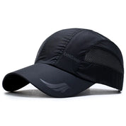 Quick‑Dry Mesh Sports Cap Black 56-60cm Hats