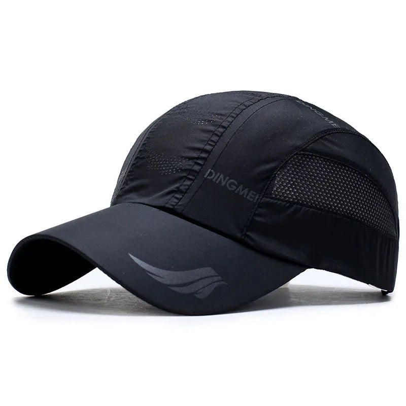 Quick‑Dry Mesh Sports Cap Black 56-60cm Hats