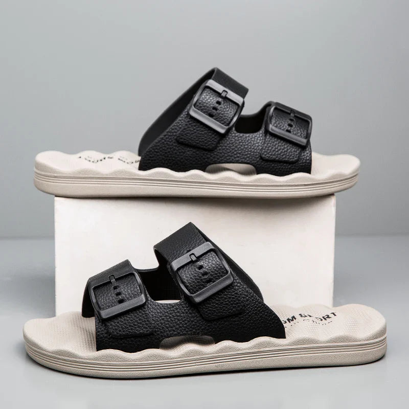 Delmar Comfort Slides Gray Sandals