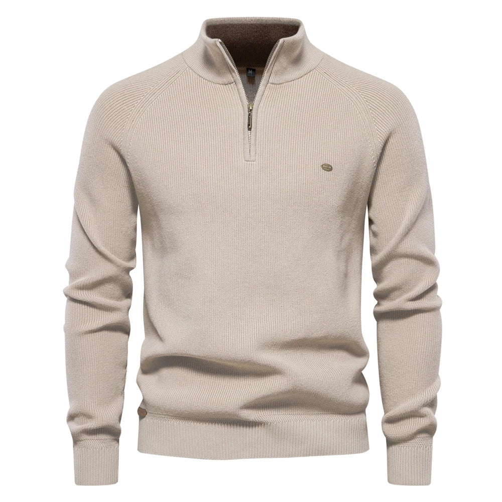 Max | Stylish Zip-Up Sweater Beige