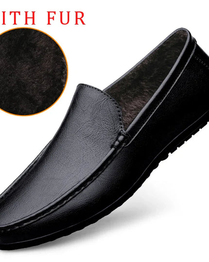 Austin™ | Casual Soft Loafers Black with fur Shoes