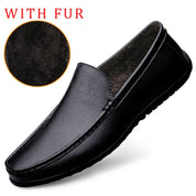 Austin™ | Casual Soft Loafers Black with fur Shoes