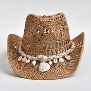 Coastal Seashell Straw Hat Khaki Hats