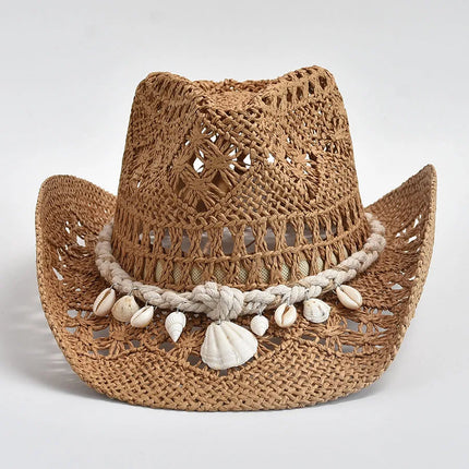 Coastal Seashell Straw Hat Khaki Hats