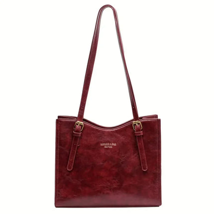 Fina™ | Versatile PU Leather Lady Handbags Wine Red Bag