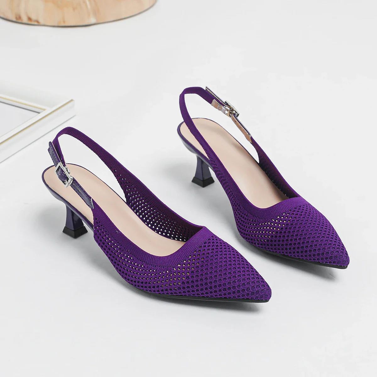 Maya | Elegant and Comfortable Mid-Heel Shoes Lavender Shoes & Sandals
