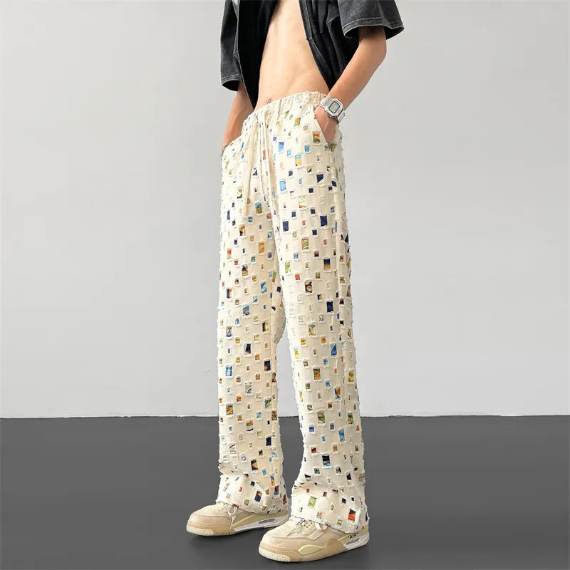 Mosaic - Straight Fit Pants White Pants