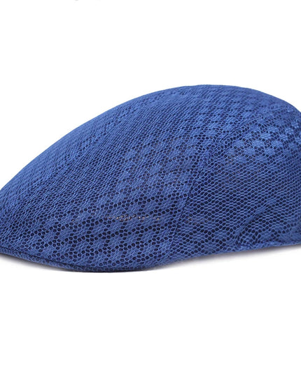 Breathable Mesh Newsboy Cap Blue Hats