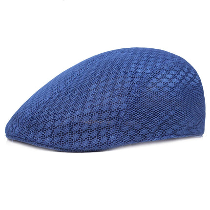 Breathable Mesh Newsboy Cap Blue Hats