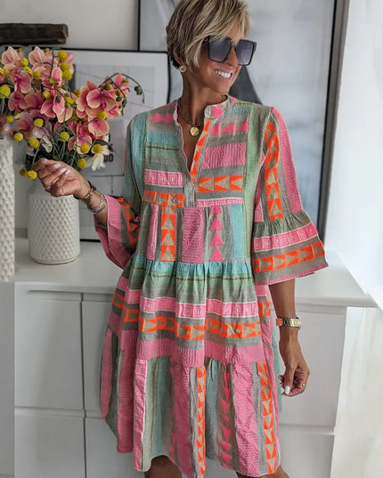 Lola™ | Chic Aztec Pattern Dress Dresses