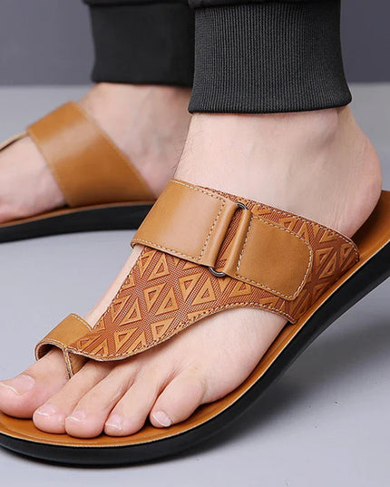 Ashmere Leather Sandals – Textured Premium Leather Slides Sandals