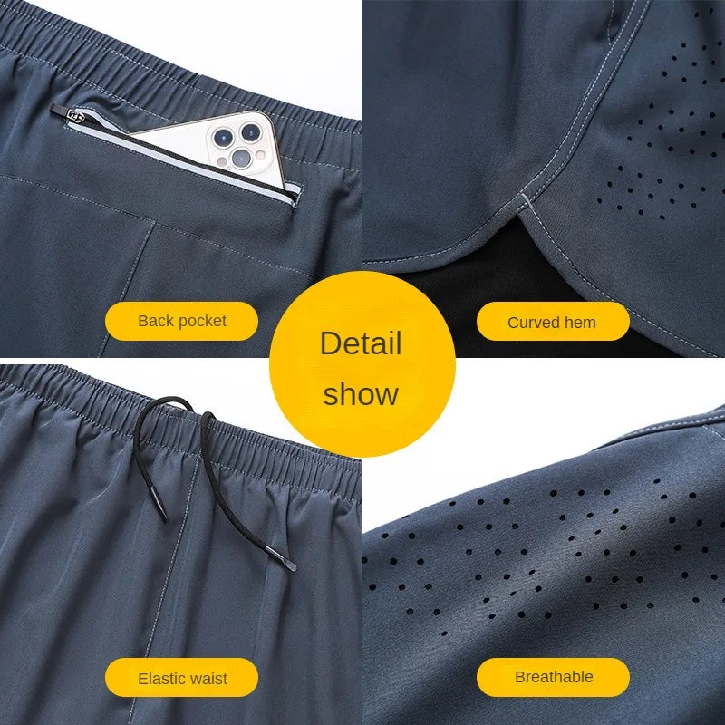 Men's 2-in-1 Quick-Dry Running Shorts with Phone Pocket Shorts