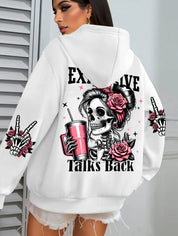 Women’s “Expensive Talks Back” Hoodie White Hoodie