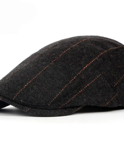 Men’s Wool Herringbone Newsboy Cap Dark grey Hats