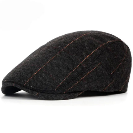 Men’s Wool Herringbone Newsboy Cap Dark grey Hats