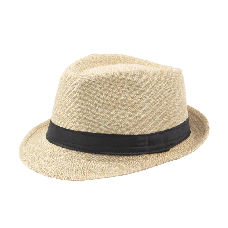 Stylish Wide-Brim Straw Hat for Summer Sun beige Adult Hats