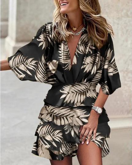Dahlia™ | Mid Sleeved Summer Dress Black Dresses