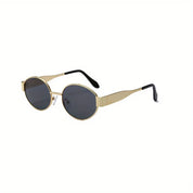 Trendy Unisex Oval Metal Frame Sunglasses TY1096-grey Sunglasses