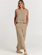 Amara™ | Casual Summer Co-ord Khaki Two piece set