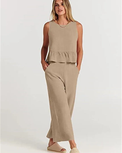 Amara™ | Casual Summer Co-ord Khaki Two piece set
