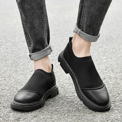 Breathable Mesh Slip-On Shoes for Men Black Shoes