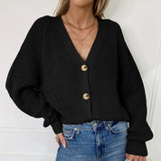 Ramona | Knitted cardigan Black kleding