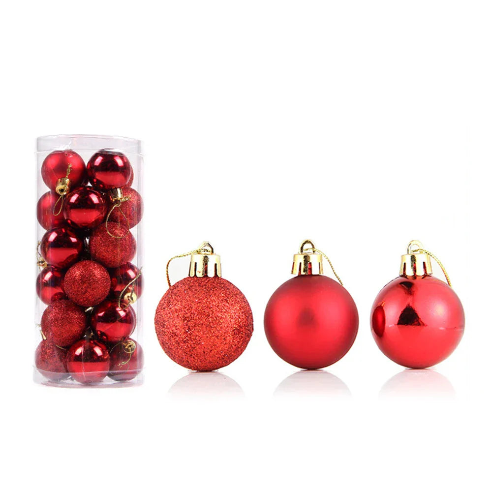 Christmas Ball Ornament Suncatcher Set Red 3cm Halloween Decorations