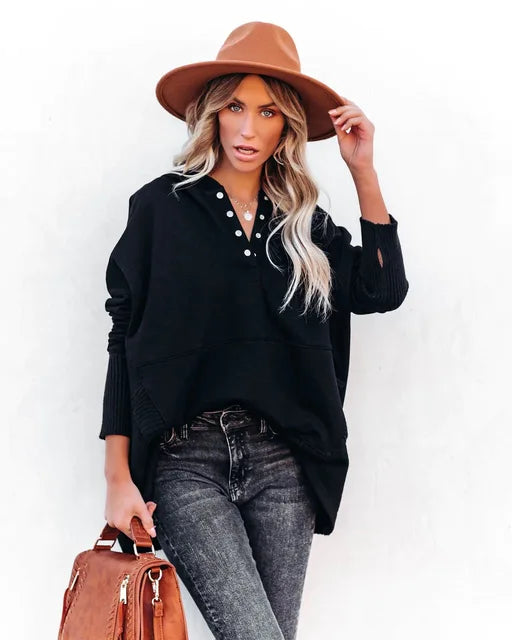 Saffron | Cozy hoodie Black Shirts & Tops