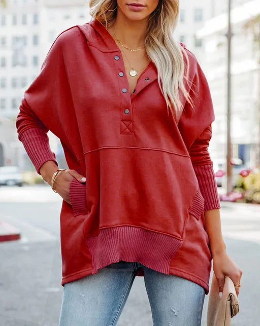 Saffron | Cozy hoodie Red Shirts & Tops