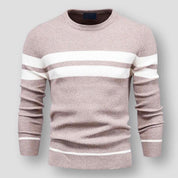 Alex | Striped Knitted Sweater Beige