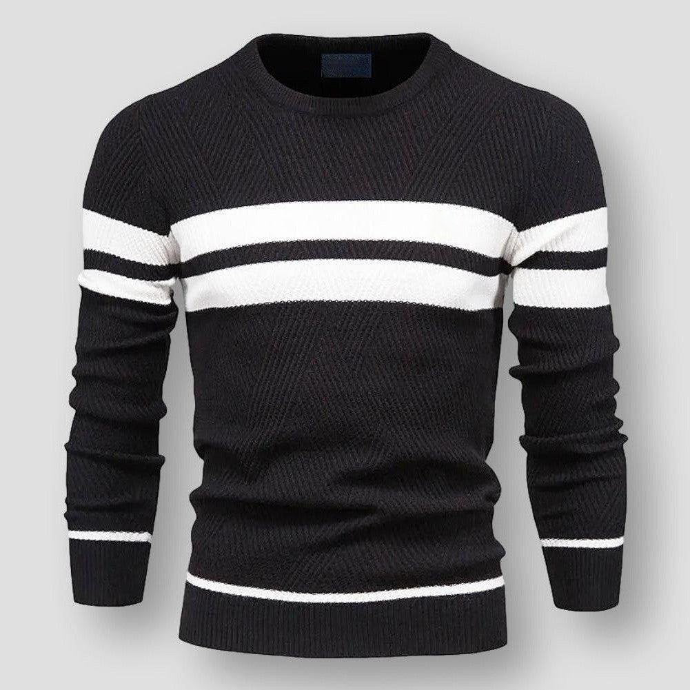 Alex | Striped Knitted Sweater Black