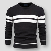 Alex | Striped Knitted Sweater Black