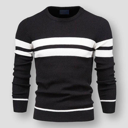 Alex | Striped Knitted Sweater Black