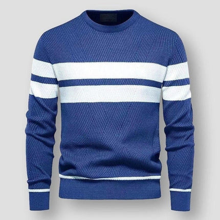 Alex | Striped Knitted Sweater Blue