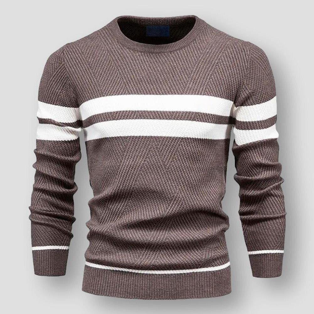Alex | Striped Knitted Sweater Brown