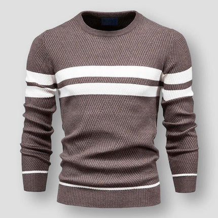 Alex | Striped Knitted Sweater Brown