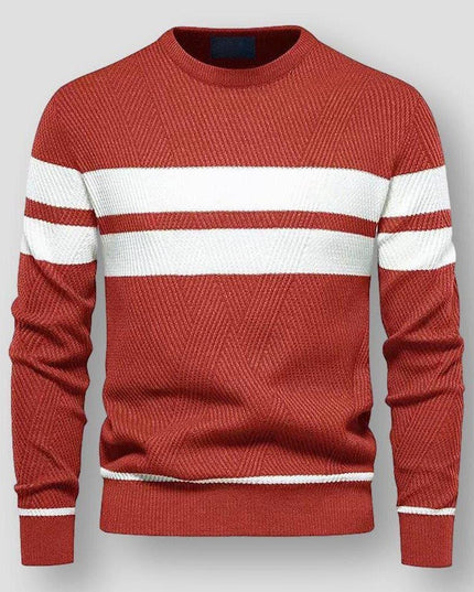 Alex | Striped Knitted Sweater Red