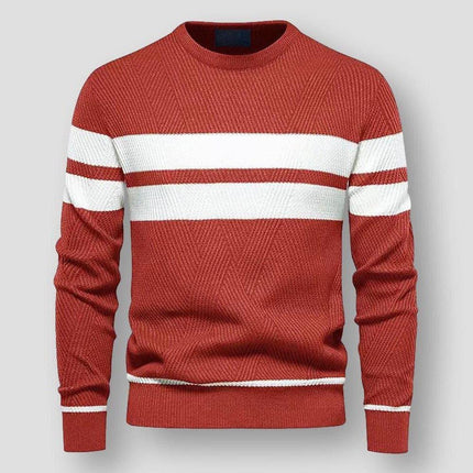 Alex | Striped Knitted Sweater Red