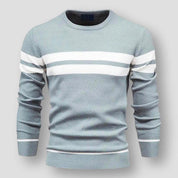 Alex | Striped Knitted Sweater Sky Blue