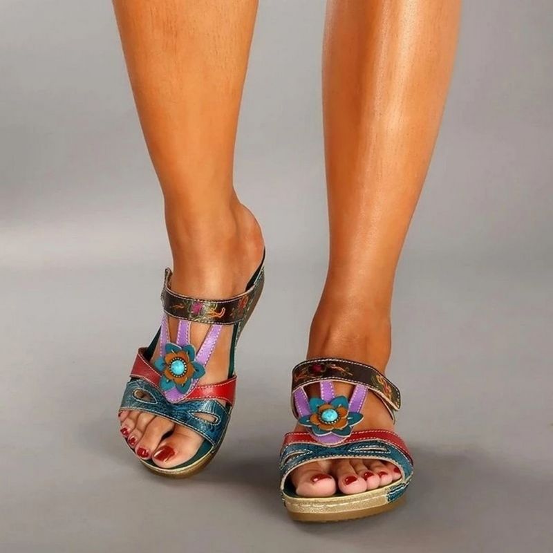 Orthopedic Lightweight Sandals With Handmade Prints Sandals