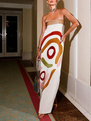 Elegant Spotted Sleeveless Midi Dress Dresses