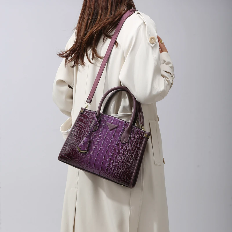 Vintage Crocodile Leather Designer Handbag Handbags