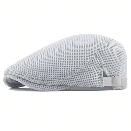 Breathable Summer Mesh Newsboy Cap Gray Hats