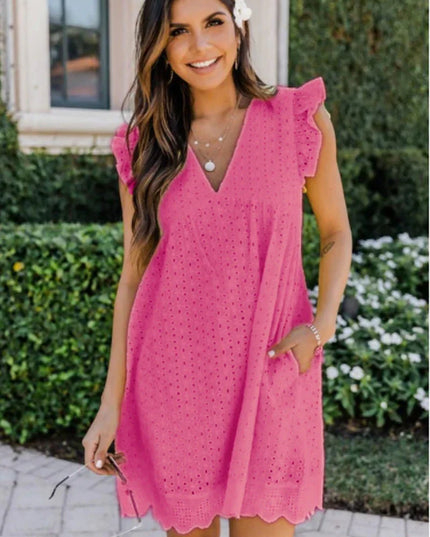 Divine™ | Luxury Lace Romper Dress Rose Dresses