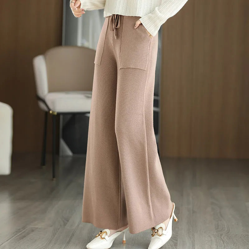 Merino Luxe Lounge Pants – Cozy Comfort Tan Women Pants
