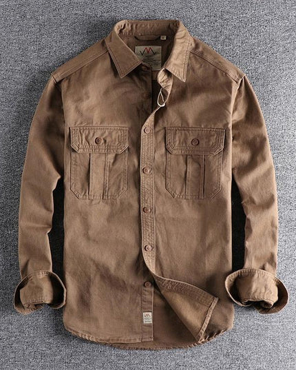 Archie | Classic Worker Shirt Khaki Shirt
