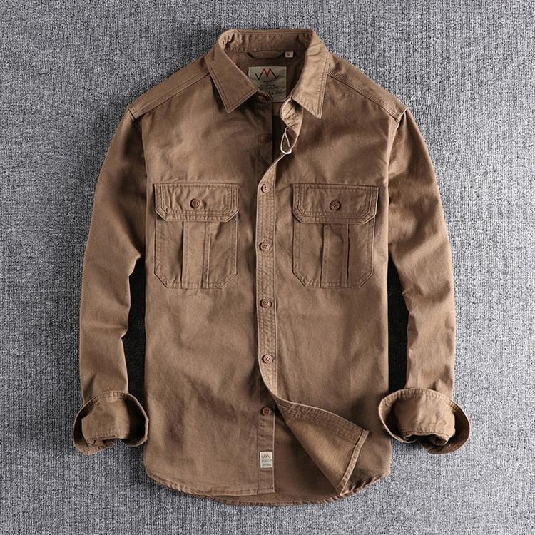 Archie | Classic Worker Shirt Khaki Shirt