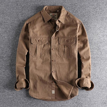 Archie | Classic Worker Shirt Khaki Shirt