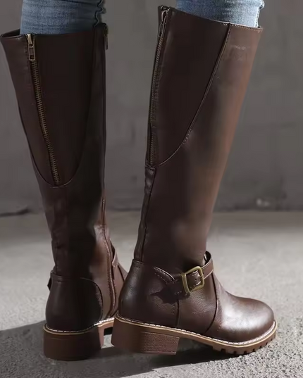 Women Leather Knee High Boots Boots